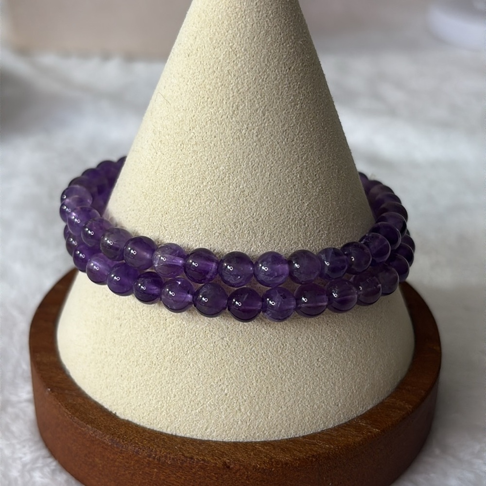 NEW Natural Amethyst Gemstone Bracelet 6mm